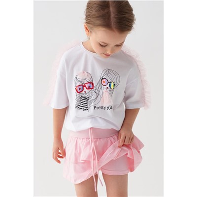 Юбка-шорты трикотажные для девочек PLAYTODAY, 1240026