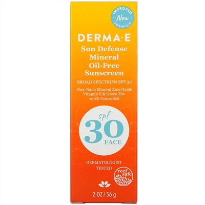 Derma E, Sun Defense, солнцезащитный крем без минеральных масел, SPF 30, без запаха, 56 г (2 унции)