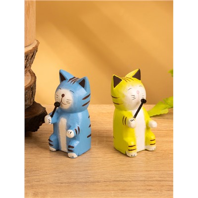 Сувенир «Кот с микрофоном», 3×4×8 см, дерево, МИКС