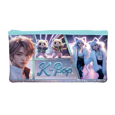 Пенал 205х110мм., на молнии мягкий "K-pop music"
