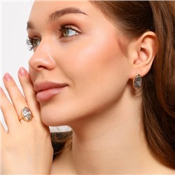 Комплект ювелирной бижутерии Дубайское золото, покрытие двойное: позолота с посеребрением и алмазной гранью, серьги и кольцо 17 р, арт.213.641-17