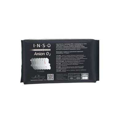 Прокладки ночные с крылышками, INSO Anion O2, 14 шт.