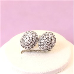 Серьги-гвоздики родий H01-7522