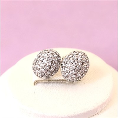 Серьги-гвоздики родий H01-7522