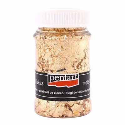 Поталь "Pentart" хлопья, 100 мл, ассорти М9, золото 2505 Невская палитра