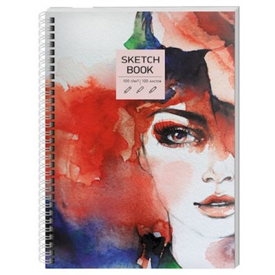 Скетчбук А5 100л твердая обложка на спирали "SKETСHBOOK. Акварельный портрет" ТС51004822 Эксмо
