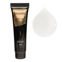 522846 MANITA Акриловый гель для моделирования ногтей №01, прозрачный, 15 мл