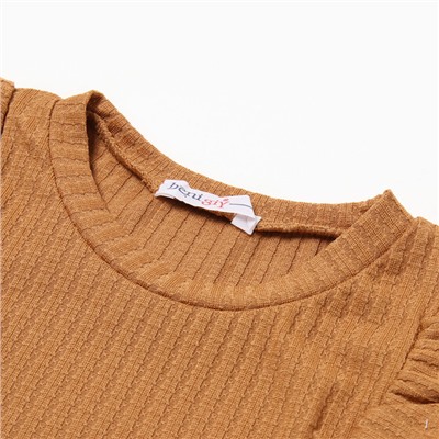 Лонгслив для девочки, цвет горчица, рост 152 см