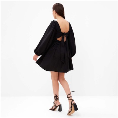 Платье с бантом мини женское MIST Summer time, чёрное, размер 42