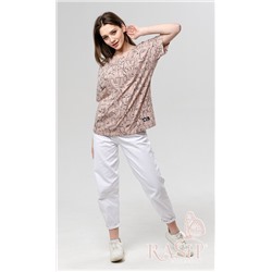 Футболка "Лица" oversize бежевая