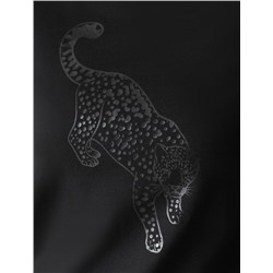 Нарядная футболка с принтом фольгой из премиального хлопка с эластаном