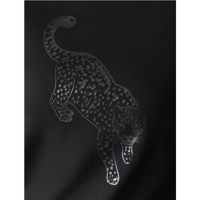 Нарядная футболка с принтом фольгой из премиального хлопка с эластаном