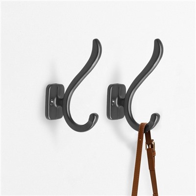 Крючок мебельный CAPPIO SMILE, двухрожковый, цвет черный