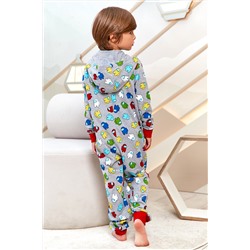Пижама комбинезон пижамный Juno AW21BJ630 Sleepwear Boys серый меланж амонгс Ас