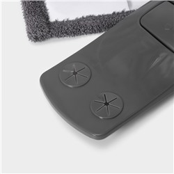 Швабра для мытья пола плоская Доляна, насадка из микрофибры 43×14 см, телескопическая ручка 80(120) см