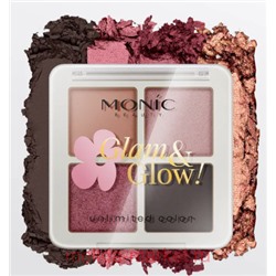 Monic Beauty Тени для век 4 цвета Glam@Glow Day Color тон 06 Vintage Rose