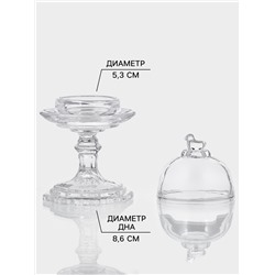 Икорница «Купол», 40 мл, 9×14 см, с крышкой, стекло, прозрачная