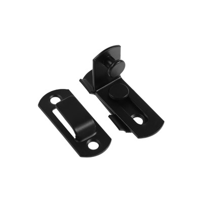 Шпингалет накладной ТУНДРА, угловой, 41×32 мм, черный