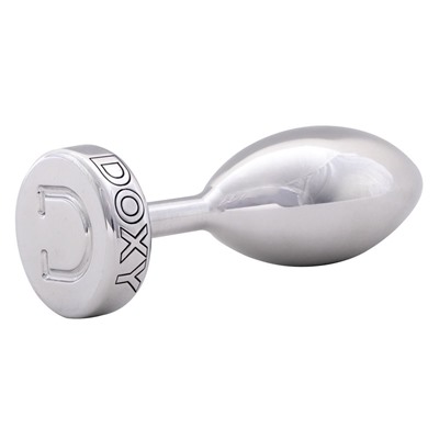 Серебристая анальная втулка Doxy Smooth Butt Plug - 10,5 см.