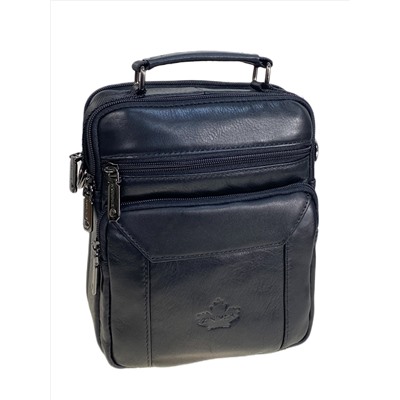 Сумка мужская из натуральной кожи, цвет черный