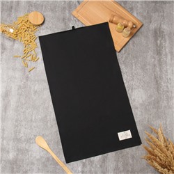 Полотенце «Этель» Kitchen, 40×70 см, чёрное, 100% хлопок, саржа 220 г/м²