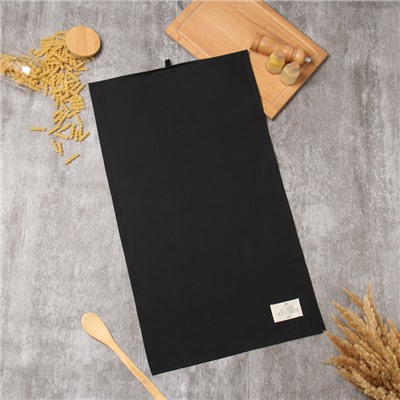 Полотенце «Этель» Kitchen, 40×70 см, чёрное, 100% хлопок, саржа 220 г/м²