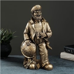 Подставка для бутылки «Капитан с глобусом», 35×22×18 см, под бронзу с позолотой