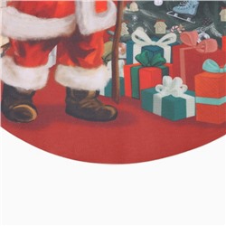 Набор салфеток сервировочных на стол «Этель. Санта», 4 шт., красные, круглые, d=30 см