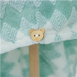 Чалма для сушки волос Доляна, микрофибра, с пуговкой, зелёная