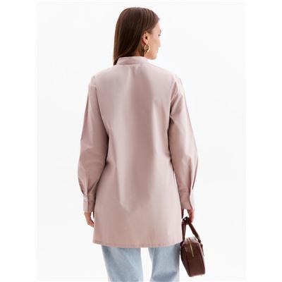 Рубашка женская удлиненная MINAKU: Casual Collection, размер 42, серо-розовая
