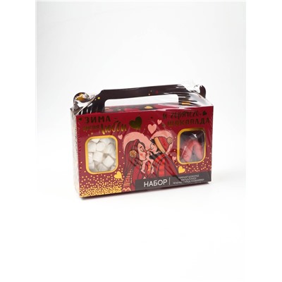 Подарочный набор новогодний «Зима-время любить»: горячий шоколад, маршмеллоу, печенье с предсказаниями