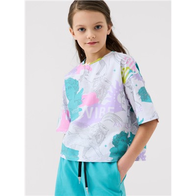 Фуфайка трикотажная для девочек (футболка)