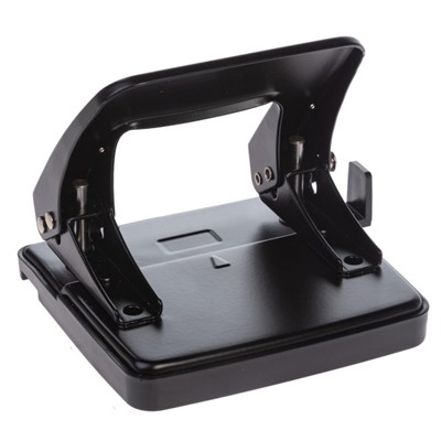 Дырокол на  25 л. металл "Record" черный ,с линейкой 092224 Хатбер