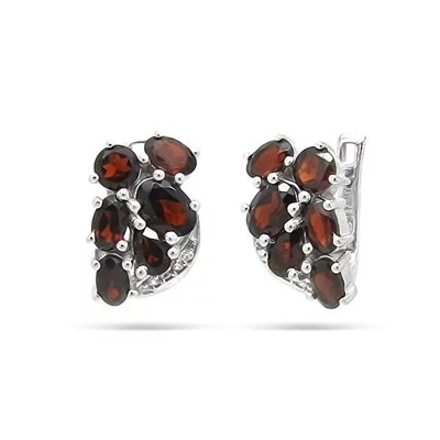 Серьги из серебра гранат, Флер