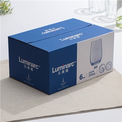 Высокие стаканы Luminarc HERMITAGE, 370 мл, набор 6 шт., стекло, прозрачные