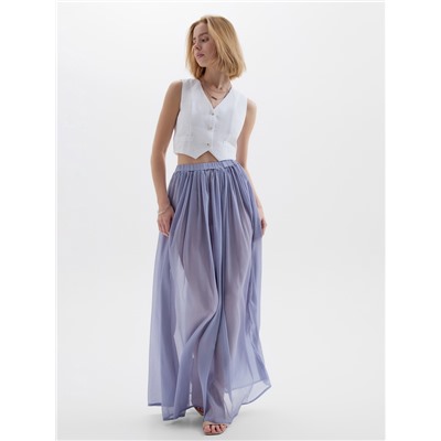 Юбка макси женская MINAKU: Casual Collection, серо-голубая, размер 46