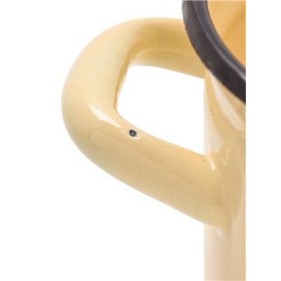 УЦЕНКА Кастрюля эмалированная, 3 л, d=19 см, с крышкой, цилиндрическая, слоновая, кости