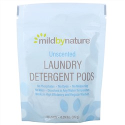 Mild By Nature, Капсулы со стиральным порошком, без запаха, 10 загрузок, 177 г (0,39 унции)