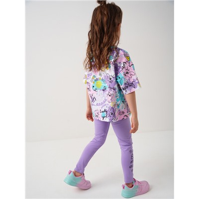 Брюки трикотажные для девочек (легинсы), 2 пары в комплекте