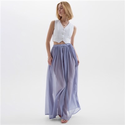 Юбка макси женская MINAKU: Casual Collection, серо-голубая, размер 46