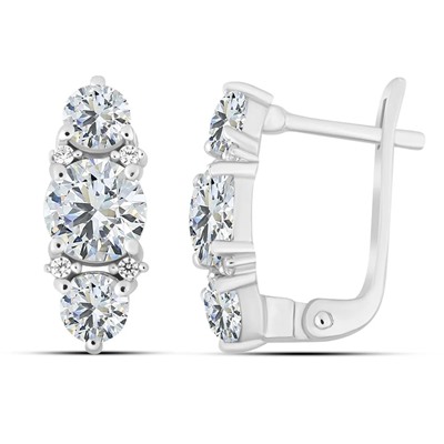 Серьги, куб.циркон., Кокетка