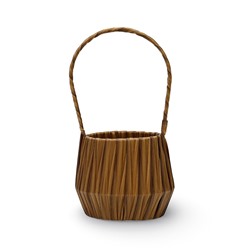 Корзина плетёная для хранения, 10×10×10 см, ручка h=10 см, пластиковая, коричневая, Greengo