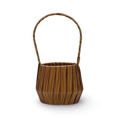 Корзина плетёная для хранения, 10×10×10 см, ручка h=10 см, пластиковая, коричневая, Greengo