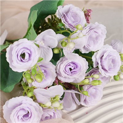 Цветок искусственный Букет роз 30 см / BR-30 /уп 1200/ (Голубой)