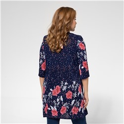 Туника, трикотаж, темно-синий, розовый