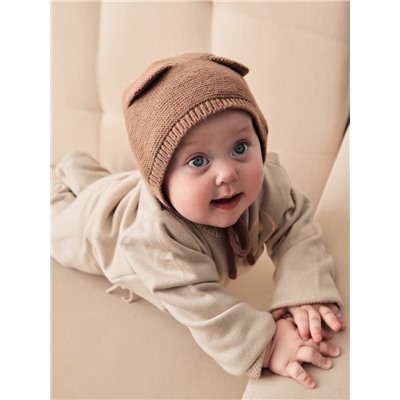 Шапка вязаная детская «Крошка Я», размер 48-50, кофейная