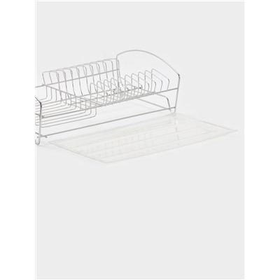 Сушилка для тарелок и кружек с поддоном, 39×25×12 см, хром