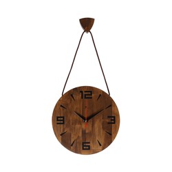 Часы настенные, интерьерные, бесшумные, d=30 см, дерево, коричневые