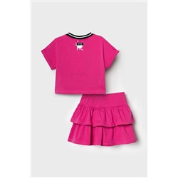 Комплект трикотажный для девочек: джемпер (футболка), юбка-шорты PLAYTODAY, 1240355