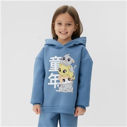 Толстовка детская с начёсом KAFTAN р.38 (146-152), голубой